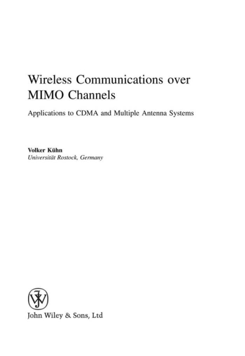 Cover image for book Wireless Communications over MIMO Channels