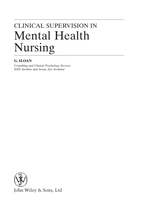 Cover image for book Clinical Supervision in Mental Health Nursing