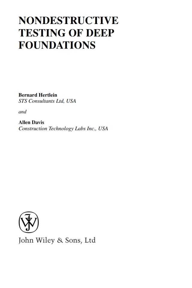 Nondestructive Testing of Deep Foundations