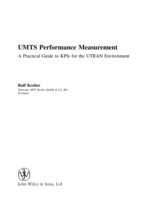 Cover image for book UMTS Performance Measurement