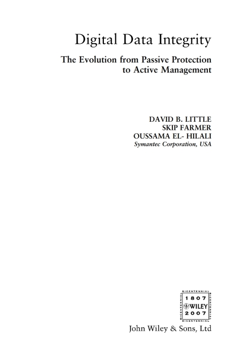 Cover image for book Digital Data Integrity