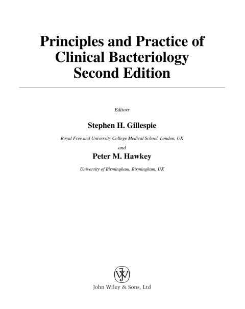 Cover image for book Principles and Practice of Clinical Bacteriology