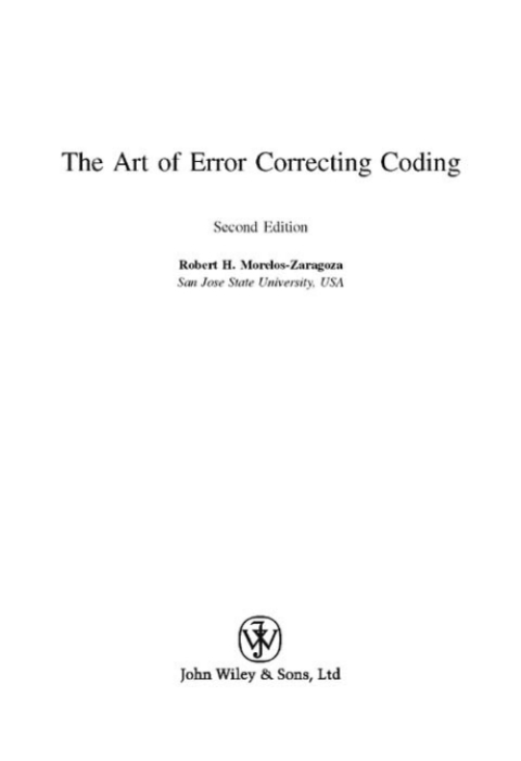 Cover image for book The Art of Error Correcting Coding