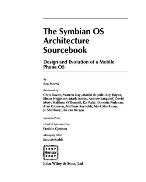 Cover image for book The Symbian OS Architecture Sourcebook