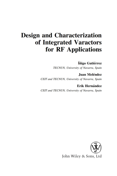 Cover image for book Design and Characterization of Integrated Varactors for RF Applications