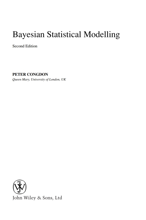 Cover image for book Bayesian Statistical Modelling