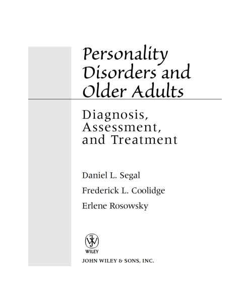 Cover image for book Personality Disorders and Older Adults