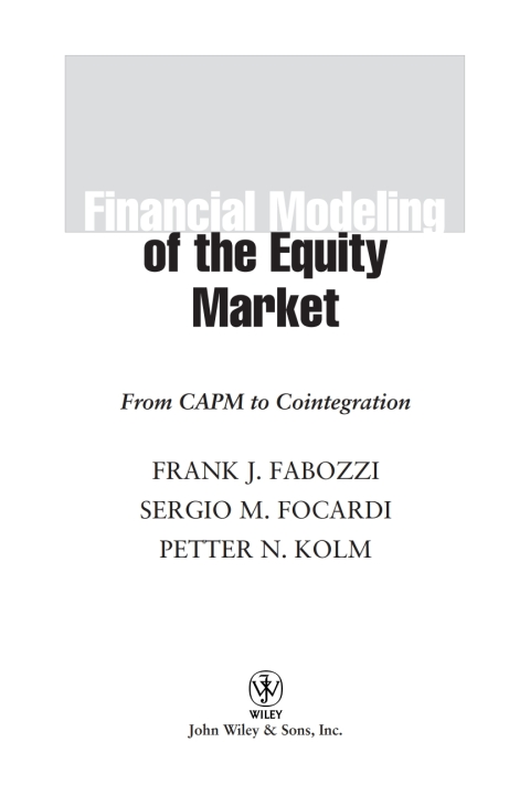 Cover image for book Financial Modeling of the Equity Market