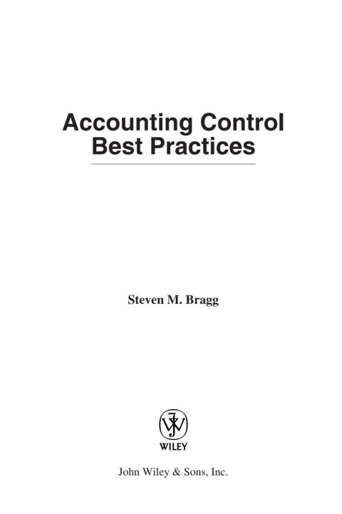 Cover image for book Accounting Control Best Practices