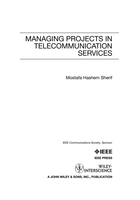 Cover image for book Managing Projects in Telecommunication Services