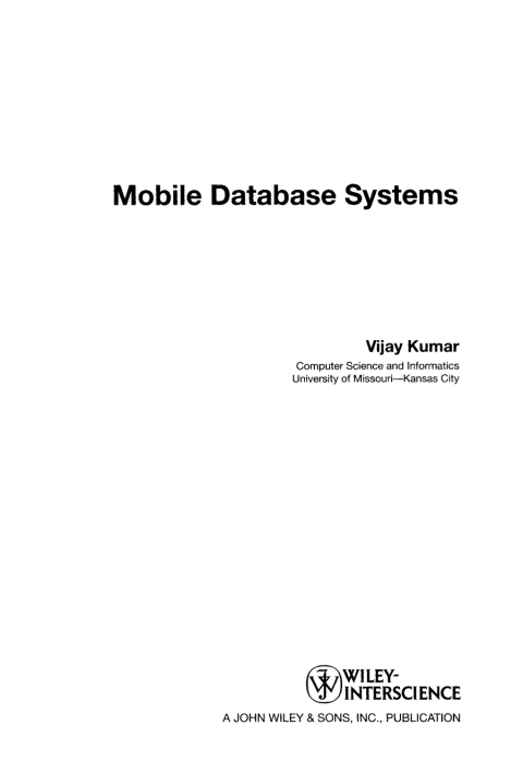 Cover image for book Mobile Database Systems
