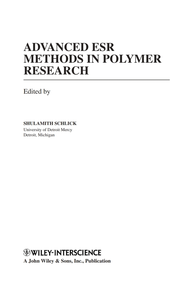 Advanced ESR Methods in Polymer Research