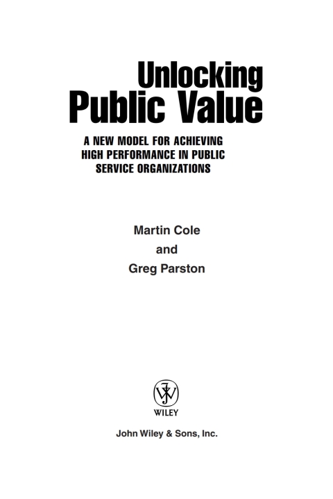 Cover image for book Unlocking Public Value