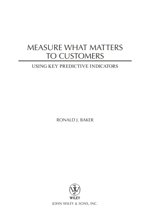 Cover image for book Measure What Matters to Customers