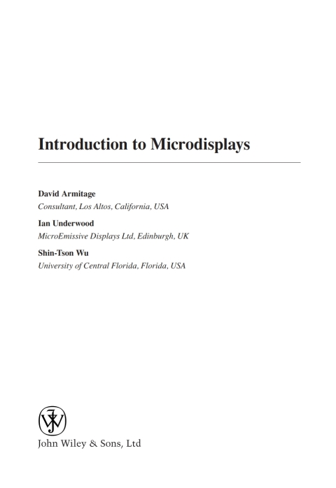 Cover image for book Introduction to Microdisplays