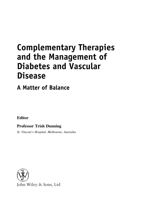 Cover image for book Complementary Therapies and the Management of Diabetes and Vascular Disease