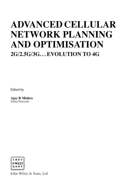 Cover image for book Advanced Cellular Network Planning and Optimisation