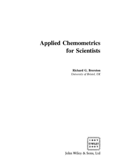 Cover image for book Applied Chemometrics for Scientists