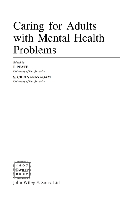 Cover image for book Caring for Adults with Mental Health Problems