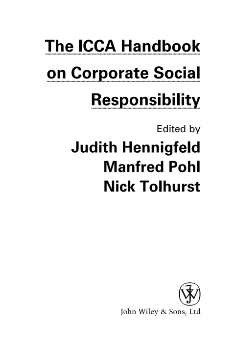Cover image for book The ICCA Handbook on Corporate Social Responsibility