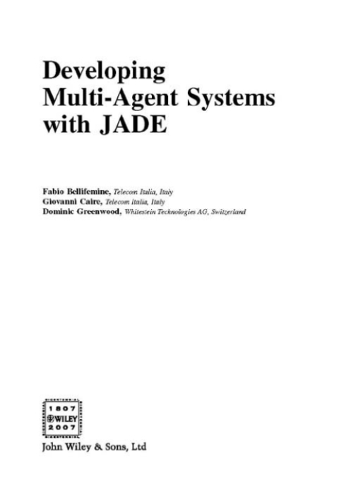 Cover image for book Developing Multi-Agent Systems with JADE