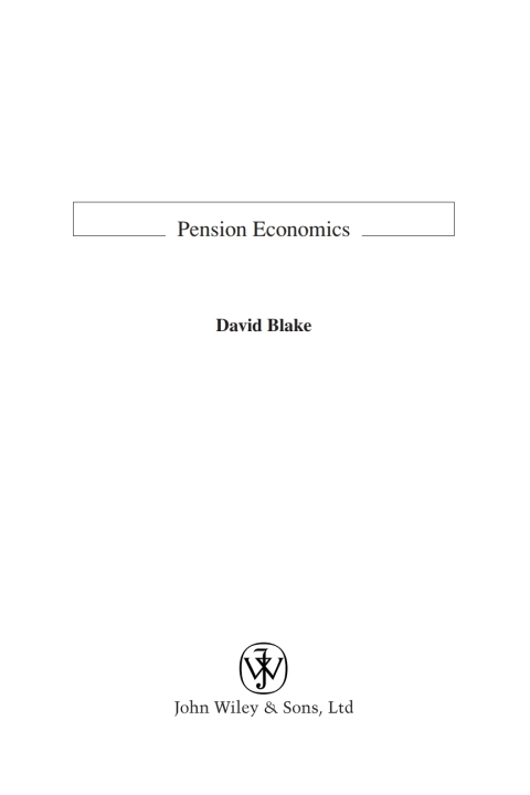Cover image for book Pension Economics