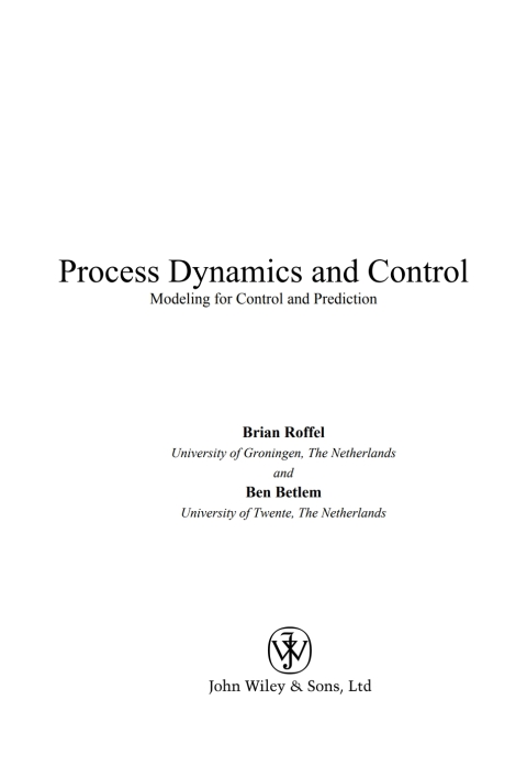 Cover image for book Process Dynamics and Control