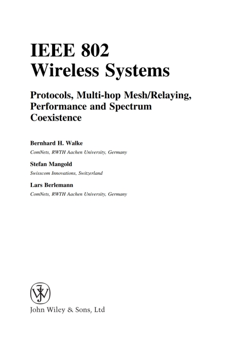 Cover image for book IEEE 802 Wireless Systems