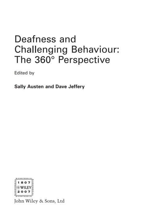 Cover image for book Deafness and Challenging Behaviour: The 360? Perspective