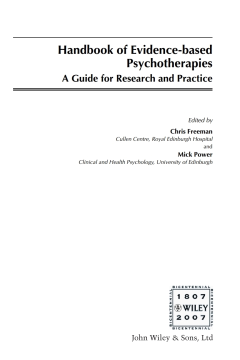 Cover image for book Handbook of Evidence-based Psychotherapies: A Guide for Research and Practice