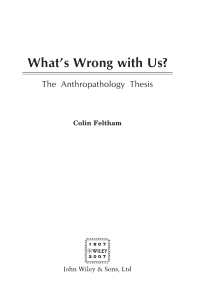 Cover image: What's Wrong with Us? 1st edition 9780470019542