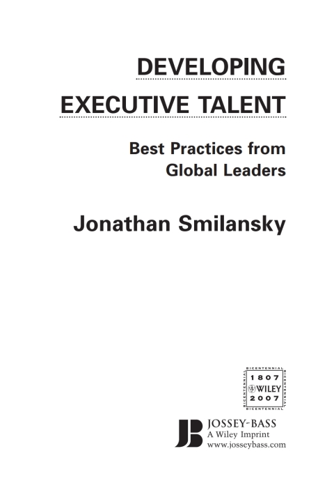 Cover image for book Developing Executive Talent