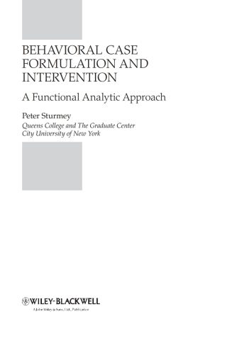 Behavioral Case Formulation and Intervention
