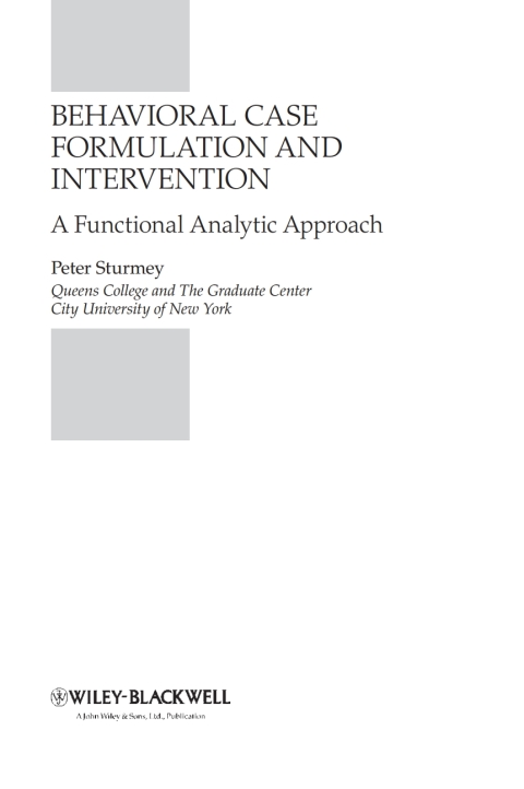 Cover image for book Behavioral Case Formulation and Intervention