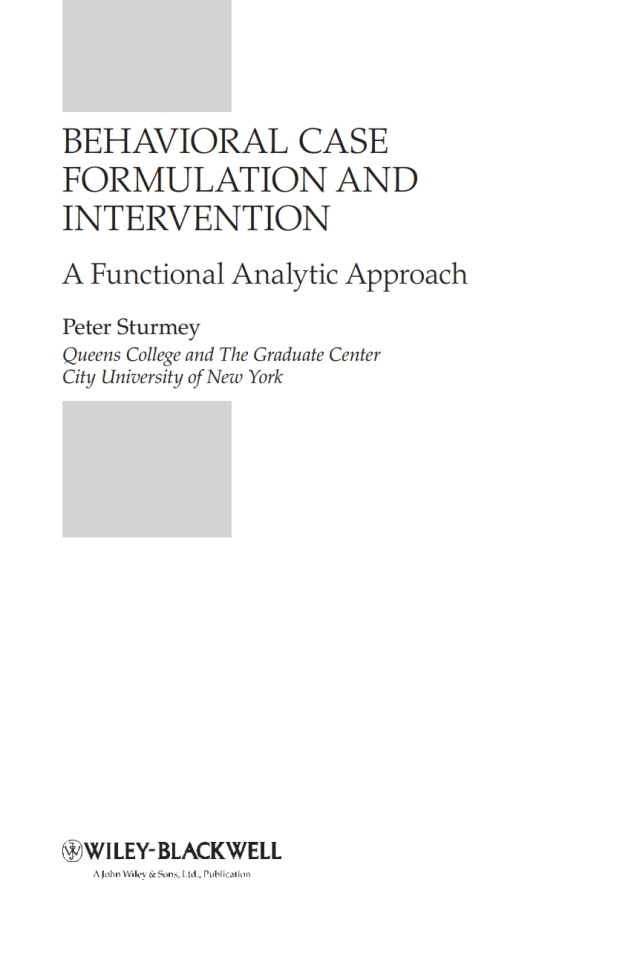 Behavioral Case Formulation and Intervention