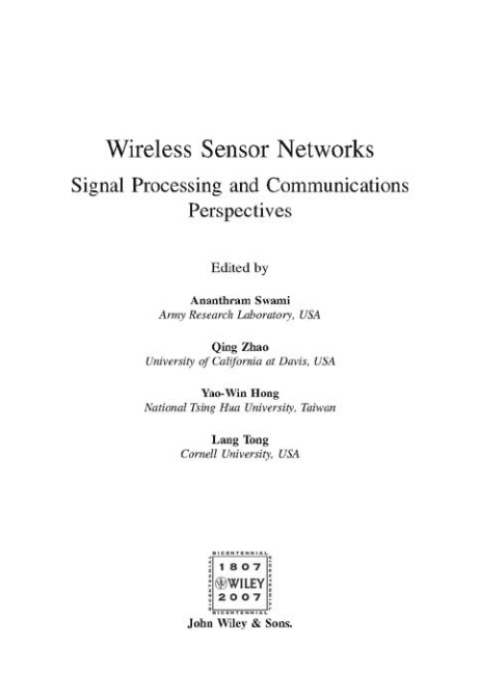 Cover image for book Wireless Sensor Networks