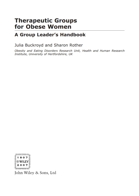 Therapeutic Groups for Obese Women 