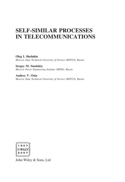 Cover image for book Self-Similar Processes in Telecommunications