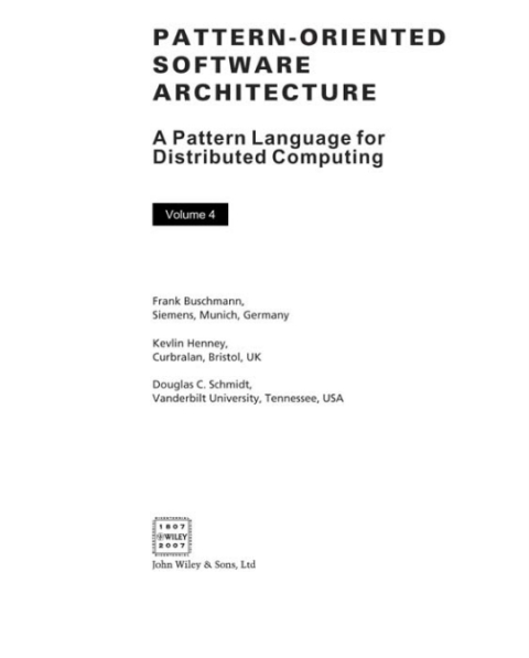 Cover image for book Pattern-Oriented Software Architecture, A Pattern Language for Distributed Computing