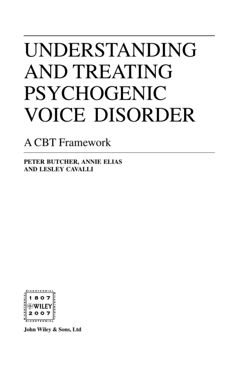 Cover image for book Understanding and Treating Psychogenic Voice Disorder