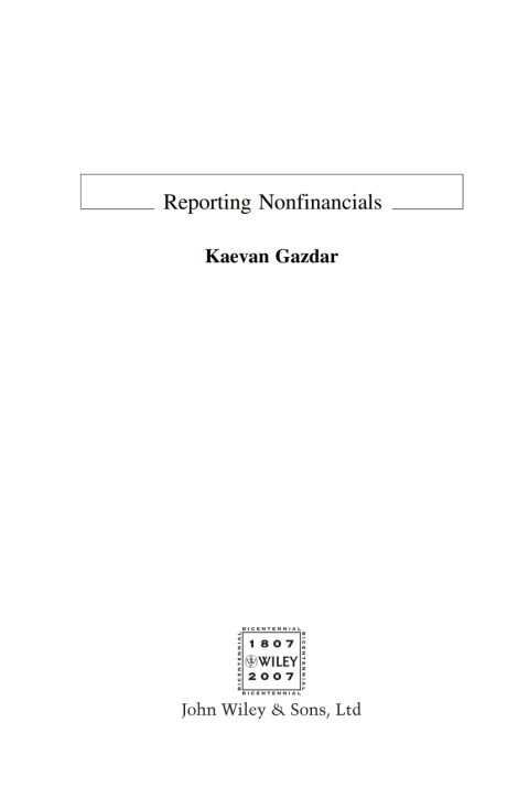 Cover image for book Reporting Nonfinancials