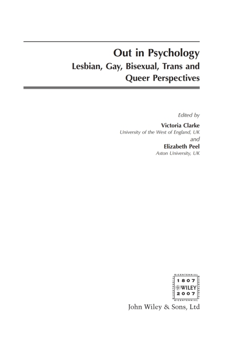 Cover image for book Out in Psychology
