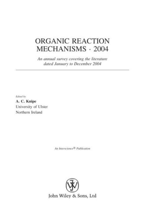Cover image for book Organic Reaction Mechanisms 2004