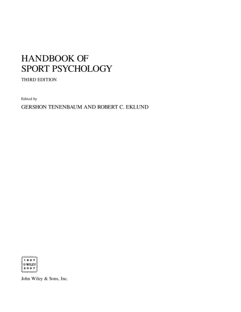 Cover image for book Handbook of Sport Psychology