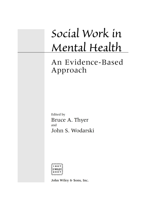Cover image for book Social Work in Mental Health