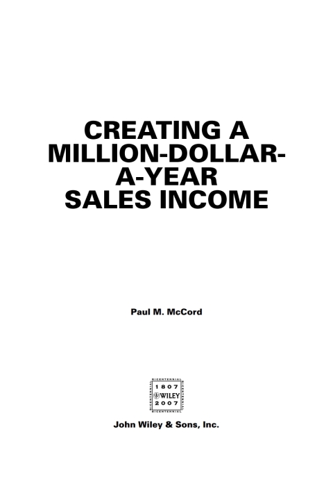 Cover image for book Creating a Million-Dollar-a-Year Sales Income