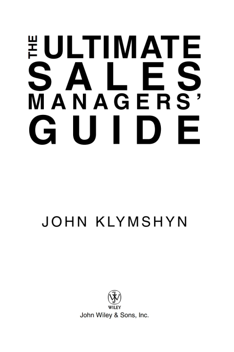 Cover image for book The Ultimate Sales Managers' Guide