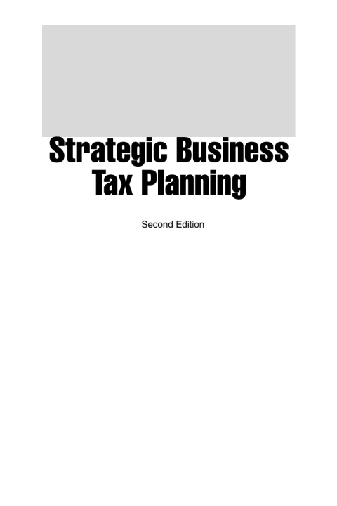 Strategic Business Tax Planning 