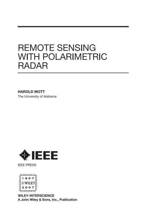 Cover image for book Remote Sensing with Polarimetric Radar