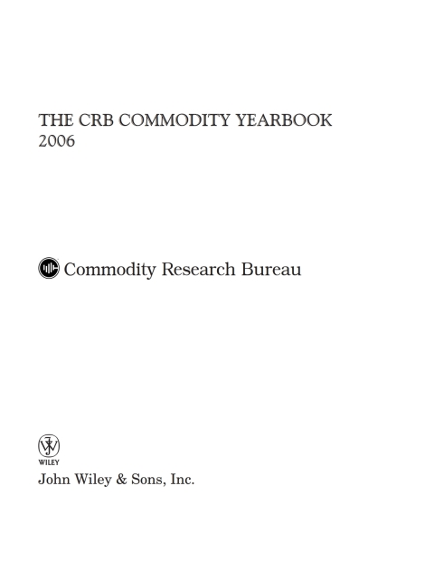 Cover image for book The CRB Commodity Yearbook 2006 with CD-ROM